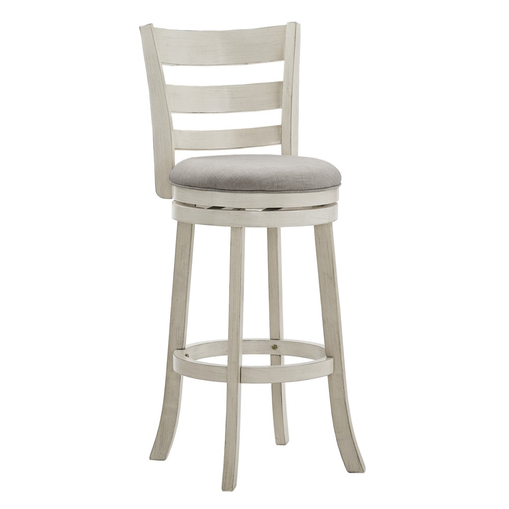 Inspire Q Hooper Barstool Antique White Finish/Gray Linen