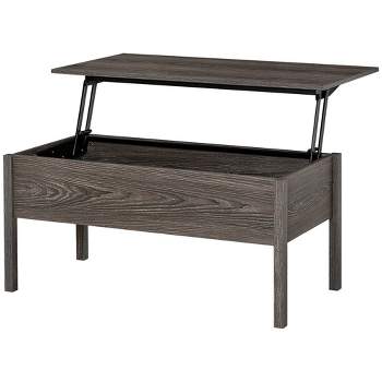 HOMCOM 39" Modern Lift Top Coffee Table Desk With Hidden Storage Compartment for Living Room