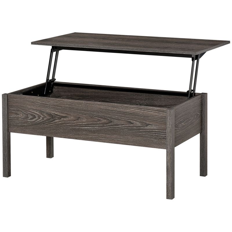 HOMCOM 39" Modern Lift Top Coffee Table Desk With Hidden Storage Compartment for Living Room, 1 of 11