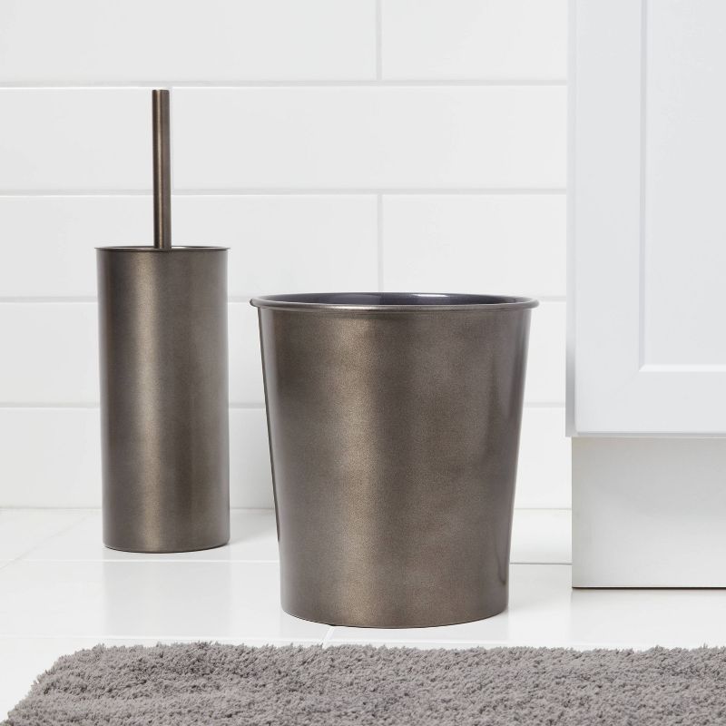 Aluminum Toilet Brush and Holder Set with Aged Metal Finish Gray - Threshold&#8482;, 3 of 6