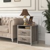 Tangkula Nightstand w/ 2 Drawers Farmhouse Bed Side Table w/ Open Storage Shelf - 4 of 4