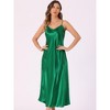 INSPIRE CHIC Women's Satin Sleeveless V Neck Spaghetti Strap Evening Party Maxi Dress - 4 of 4