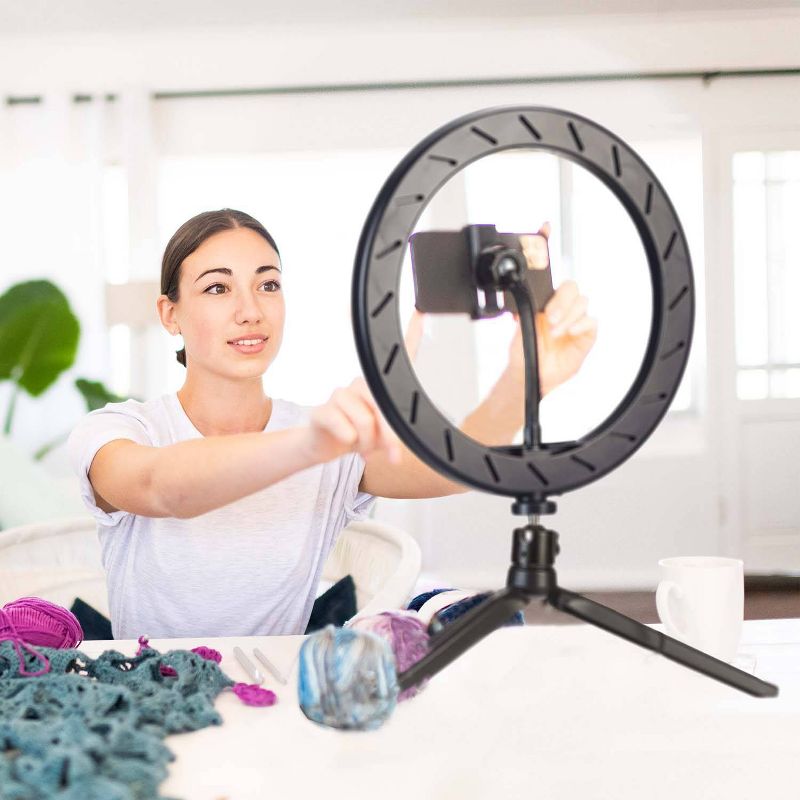 Globe Electric 10 LED Integrated Ring Light with Tripod Stand and Phone Holder, 3 of 11
