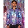 Lars Amadeus Men's Zipper Disco Holographic Bomber Jacket - 2 of 4