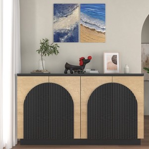 Brafabhome Accent Sideboards Buffet Cabinet with Arched Reeded Door, Modern Credenza Storage Cabinet with Adjustable Shelves for Living Room Bedroom - 1 of 4