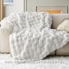 Cozy Throw Blanket, Faux Rabbit Fur Reversible Fleece Blanket, Anti-Shedding Machine Washable Chirstmas Blanket for Sofa/Bedroom/Winter Gift - 2 of 4