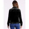 Allegra K Women's Velvet Button Up Long Sleeve Crop Jacket - 3 of 4