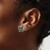 Black Bow Jewelry 18mm Marcasite Scroll Butterfly Post Earrings in Stainless Steel - 3 of 4