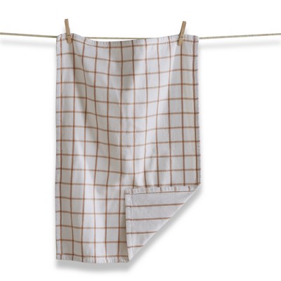 TAG Classic Double Cloth Blush Pink Windowpane Cotton Machine Washable Kitchen Dishtowel 26L x 18W in. Decoration Decor