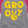 Girls' - Instant Message - Groovy Peace Sign Shirt Tail Raglan Graphic T-shirt - 2 of 4