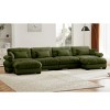Modern 2 Seater Sofa With Ottoman, Sectional Sofas Large With 2 Ottoman, Large L Shape Sofa With Waist Pillow And Throw Pillows-Cuddlewood - 3 of 4