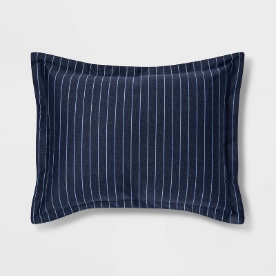 King Family Friendly Stripe Pillow Sham Navy - Threshold™