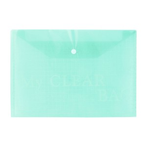 Unique Bargains Button Closure Clip A4 Paper File Bag Document Plastic Folders 12.6" x 9" x 0.03" Green 2Pcs - 1 of 3
