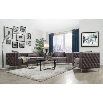 40" Gillian Ii Chair Dark Gray Velvet - Acme Furniture