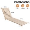 Pellebant 2PC Patio Chaise Lounge Chairs Cushion 22D Sponge 220gsm Polyester Fabric - 2 of 4