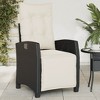vidaXL Reclining Patio Chairs 2 pcs with Footrest Black Poly Rattan - 2 of 4