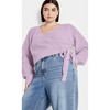 Women's Plus Size Isla Cardigan - lilac | CITY CHIC - 4 of 4
