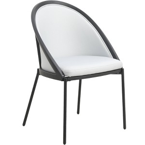 LeisureMod Upholstered Dining Chair in Vynil with Stainless Steel Legs, Urbane Collection - 1 of 4