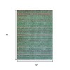 HomeRoots 5' X 8' Green And Blush Striped Washable Indoor Outdoor Area Rug - 3 of 4