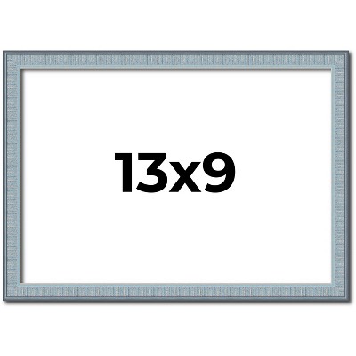 PosterPalooza | Photo Size Textured Blue Picture Frame - UV Acrylic, Foam Board Backing, Hanging Hardware
