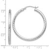 Black Bow Jewelry 2.25mm Diamond Cut, Polished Sterling Silver Hoops - 35mm (1 3/8 Inch) - 4 of 4
