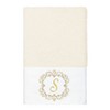 Linum Home Textiles 100% Turkish Cotton MONICA Gold Thread 3PC Embellished Towel Set - 3 of 4