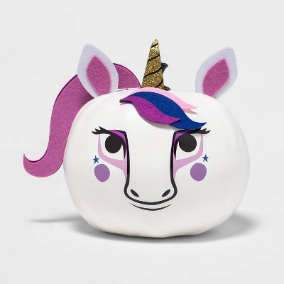 Painted Pumpkin Unicorn Character Halloween Decorative Sculpture - Hyde & EEK! Boutique™