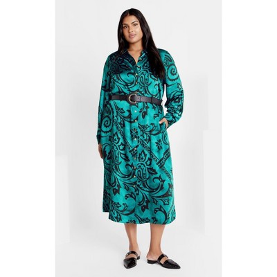 Women's Plus Size Sienna Print Dress - peacock | CITY CHIC