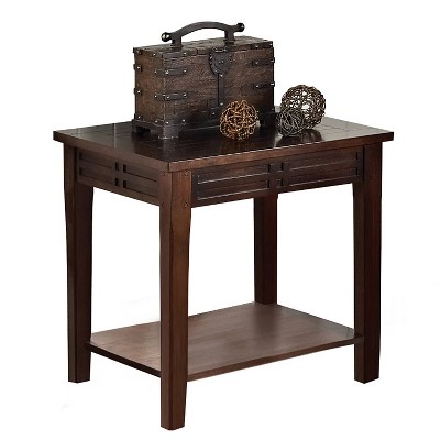 Crestline Transitional Brown Wood End Table with Storage