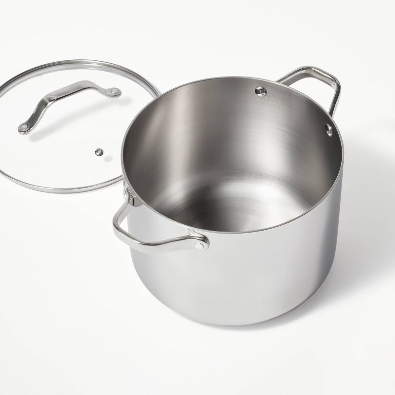 8qt Stainless Steel Tall Stock Pot Silver - Figmint&#8482;, 4 of 10