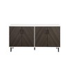 NicBex 58" Mid-Century Modern 4-Doors Sideboard,Kitchen Storage Cabinets with Metal Legs for Kitchen and Dining Room,Gray/Walnut/Teak - 3 of 4