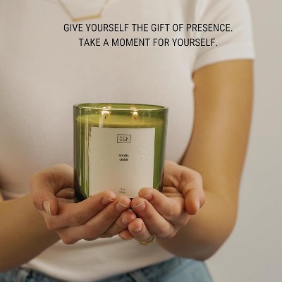 Green Glass Jar Nordic Cedar Scented Soy Candle