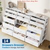Entryway 14 Drawer Dresser for Bedroom, Fabric Chest of Drawers w/ Wooden Top, Large Storage Cabinet w/ Metal Frame - 3 of 4