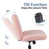 FONTOI Cross Legged Swivel Office Chair Armless Adjustable Desk Seat with Cushioned Support for Home Study or Creative Space, Pink, 25.5"*25.9"*35" - 3 of 4
