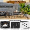 Costway 5PCS Patio Dining Furniture Set Stackable Chairs Armrest Square Table - 4 of 4