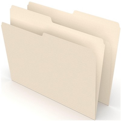 MyOfficeInnovations Manila File Folders Letter 2 Tab Assorted Positions 100/Box 116855