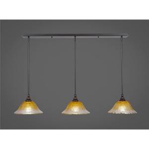 Toltec Lighting Any 3 - Light Chandelier in  Dark Granite with 10" Gold Champagne Crystal  Shade - 1 of 1