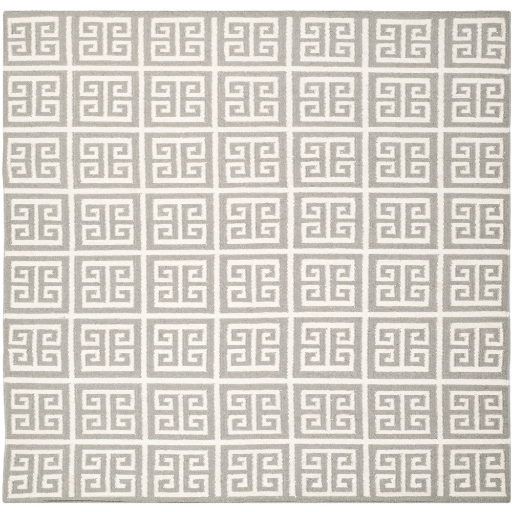 7'x7' Woven Geometric Square Area Rug Gray - Safavieh