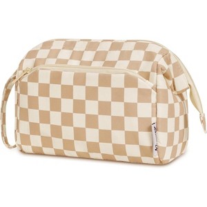 Narwey Large Checkered Makeup Bag Women Wide-open Make up Bag - 1 of 3