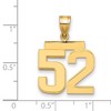 Black Bow Jewelry 14k Yellow Gold, Athletic Collection Medium Polished Number 52 Pendant - 2 of 3