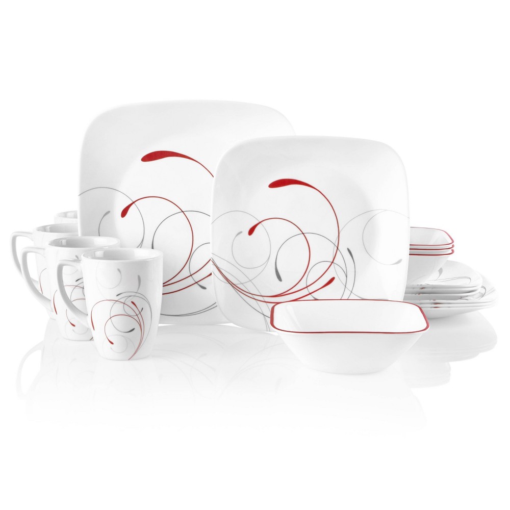 UPC 071160067011 product image for Corelle 16pc Vitrelle Square Splendor Dinnerware Set Red | upcitemdb.com