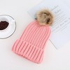 Anna-Kaci Women's Cable Knit Beanie with Faux Fur Pom-Pom - Warm Stretchy Winter Hat for Casual Daily Wear - 4 of 4