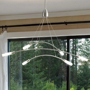 Urban Ambiance Luxury Minimalist Indoor Chandelier,  22-3/4''H x 40"W x 40''D,  Brushed Nickel Finish, UHP4410 - 1 of 4
