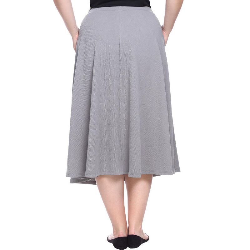 Women's Plus Size Tasmin Flare Midi Skirts - White Mark, 3 of 4
