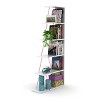 VYNXARIA Furnish Home Store Modern 5-Tier Ladder Bookshelf - Stylish Organizer for Small Spaces and Office Furniture,Walnut/Pink - 2 of 4