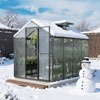 Aoodor 6 x 8 Ft / 6 x 10 Ft Walk-in Greenhouse with Gutter, Polycarbonate and Heavy-Duty Aluminum Frame, Adjustment Skylight and Lockable 2-Sided Door - 2 of 4