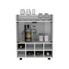 Gulches Elegant White Bar-Coffee Cart, 32"H, Kitchen or Living Room Cabinet Storage with 4 Wheels, 8 Bottle Racks, Glass Door - 4 of 4