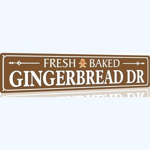 Lomsoe Gingerbread Tin Sign Funny Christmas Metal Signs Vintage Santa Print Art Poster Wall Decor For Kitchen Patio Yard Office Cafe Bar 4x16 Inch - 1 of 1