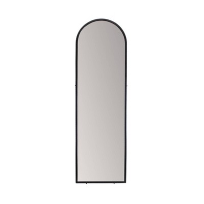 Brewster Aria Black Arched Mirror: 60-in Modern Floor, Metal Frame, Freestanding, 18-in Wide