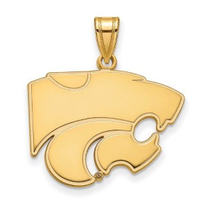 Black Bow Jewelry 14k Yellow Gold Kansas State Wildcats NCAA Large Pendant - 1 of 3